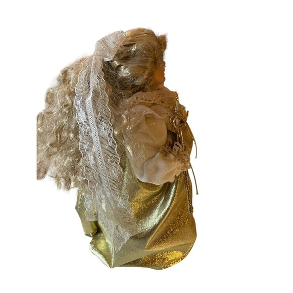 Porcelain Angel Christmas Tree Topper 11” Dated 1991 Taiwan - Picture 3 of 6